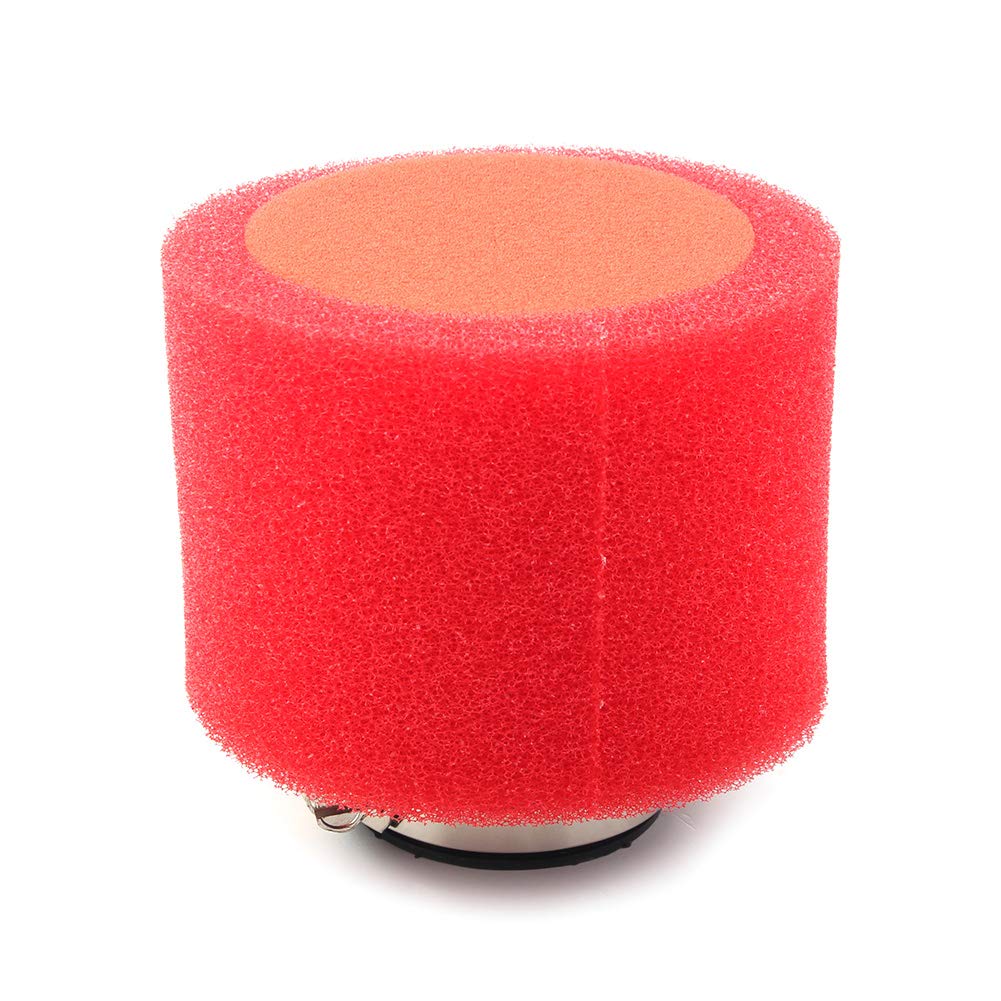 Chcuuk1 Foam Straight Neck Filter Replacement For 50cc 70cc 90cc 110cc Motorcycles ATV Dirt Pit Bike Motorcycle with 35mm Inlet, Red