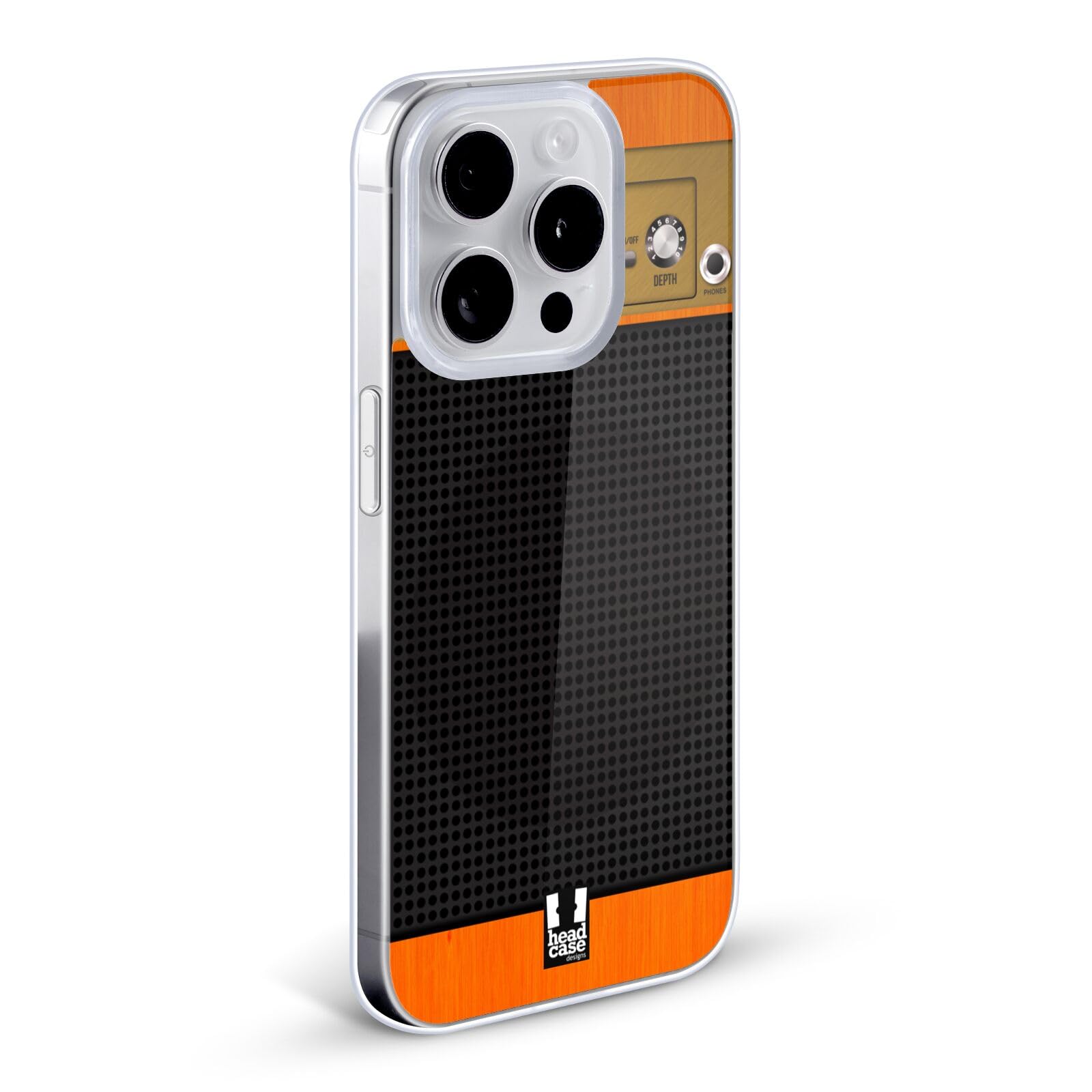 Head Case Designs Orange Chorus Guitar Amp Gel Case [Military Grade Protection] Compatible with Apple iPhone 16e and Compatible with MagSafe
