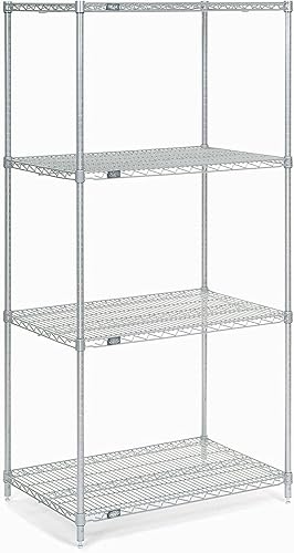 Global Industrial Estantería de alambre cromado, 30 pulgadas de ancho x 18 pulgadas de profundidad x 74 pulgadas de alto
