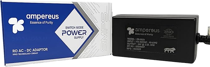 AMPEREUS RO SMPS 24 Volt 2.5 Amps, RO Adapter Power Supply sutaible for All Type of RO/UV Water Filters and Purifiers and Domestic RO
