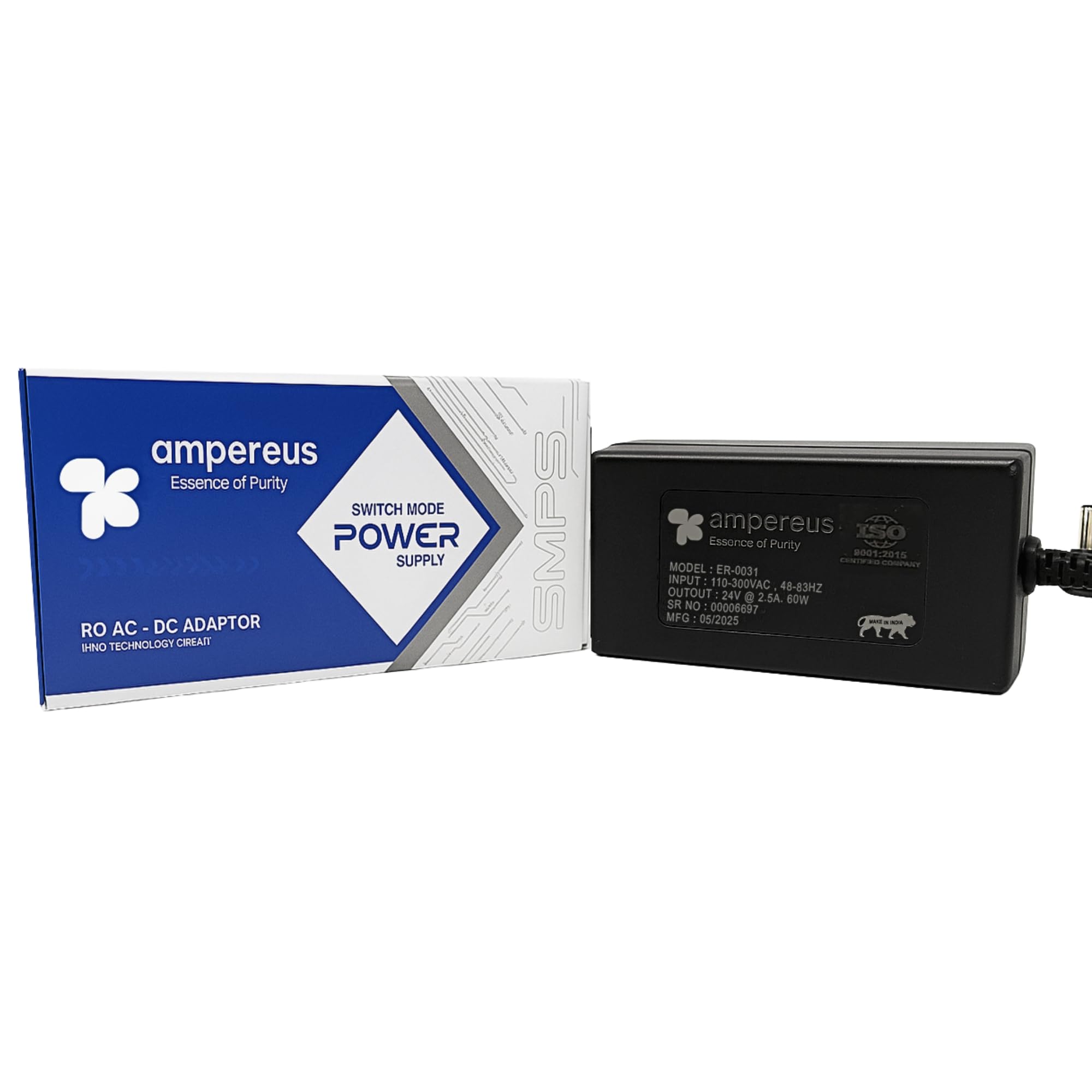 AMPEREUS RO SMPS 24 Volt 2.5 Amps, RO Adapter Power Supply sutaible for All Type of RO/UV Water Filters and Purifiers and Domestic RO