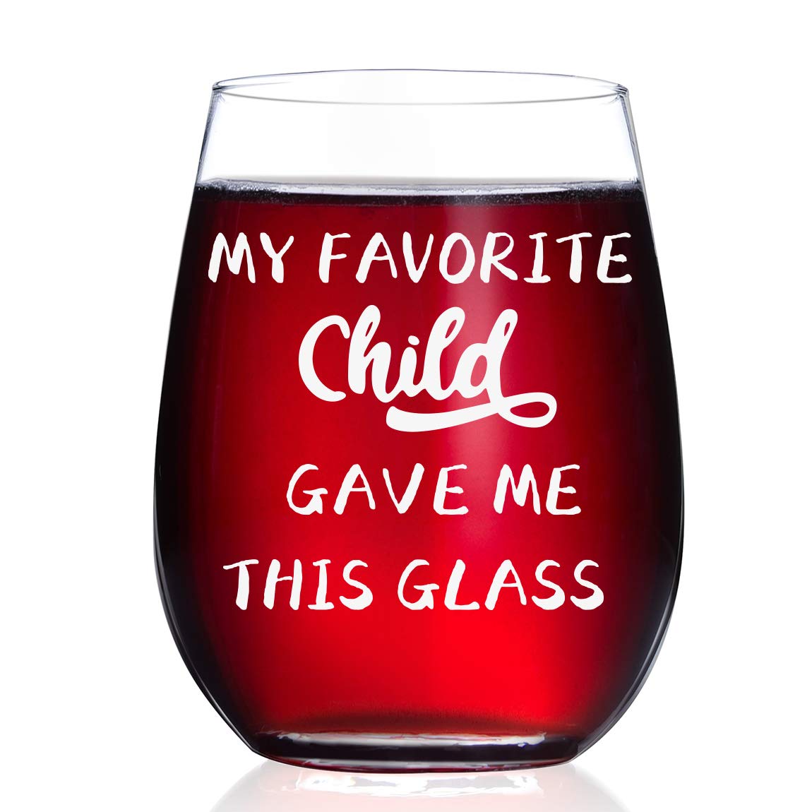 Photo 1 of **BUNDLE OF 3**  HAYOOU My Favorite Child Gave Me This Glass, Best Mom Birthday Gifts from Daughter, Son, Kids - Mother's Day, Father's Day, Christmas Present Idea for Dad, Parents, Grandma, Women,15oz Wine Glass Style 1
