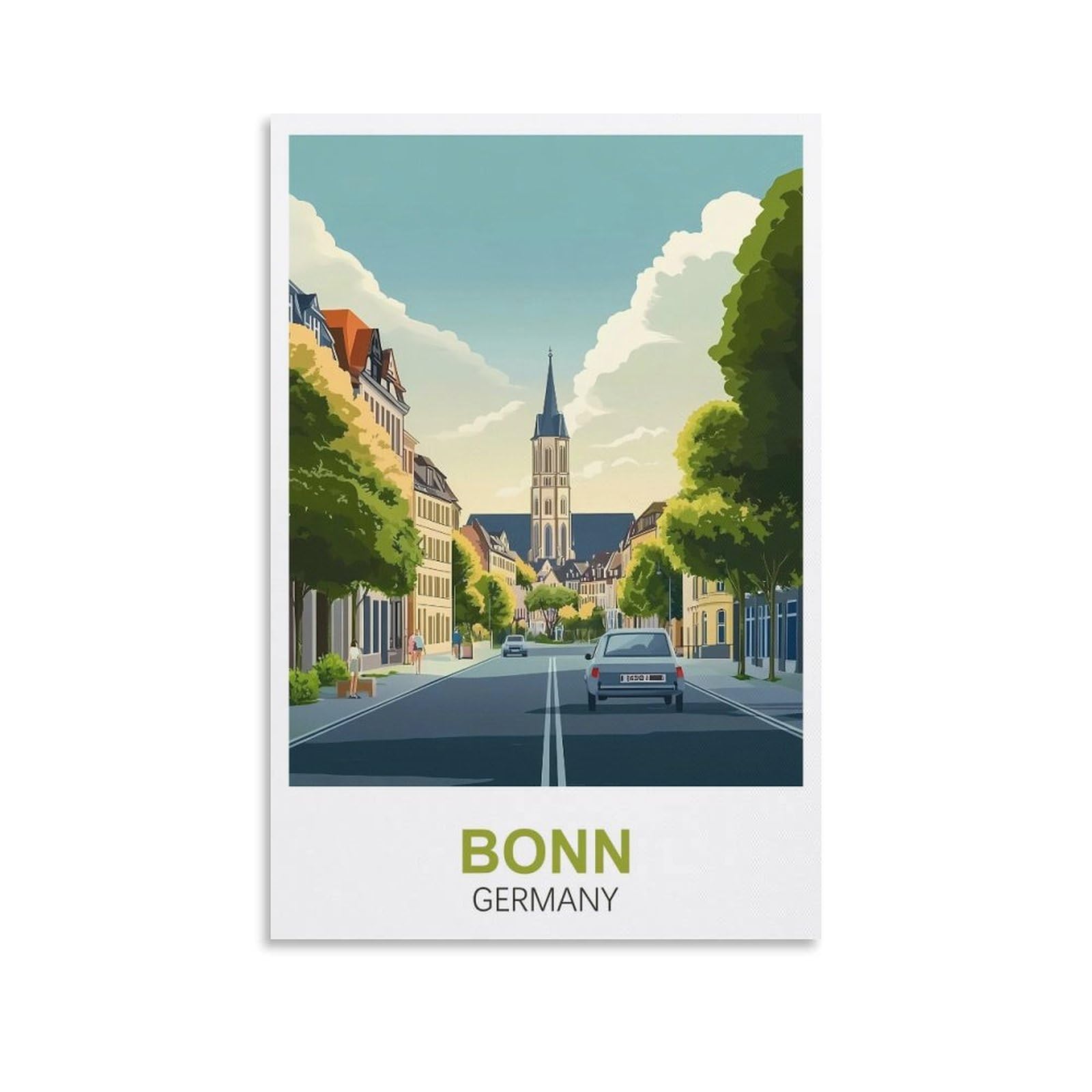 EZMLFA 5D Diamond Art Kits for Beginner,Bonn Germany Kits for Adults and Kids, Full Drill Round Rhinestone Paint with Diamonds,DIY 5D Diamond Art 50x60cm