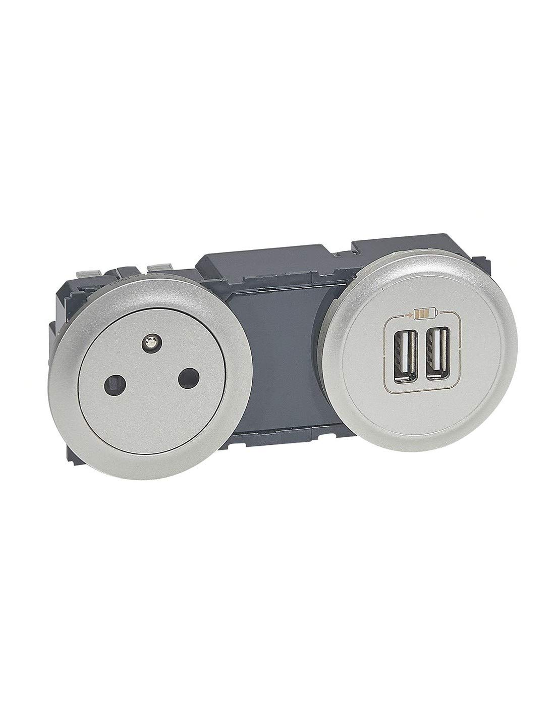 Legrand 068412 Enjoliveur Céliane pour Prise de Courant 2P+​T à Puits, Finition Titane, Lot de 10