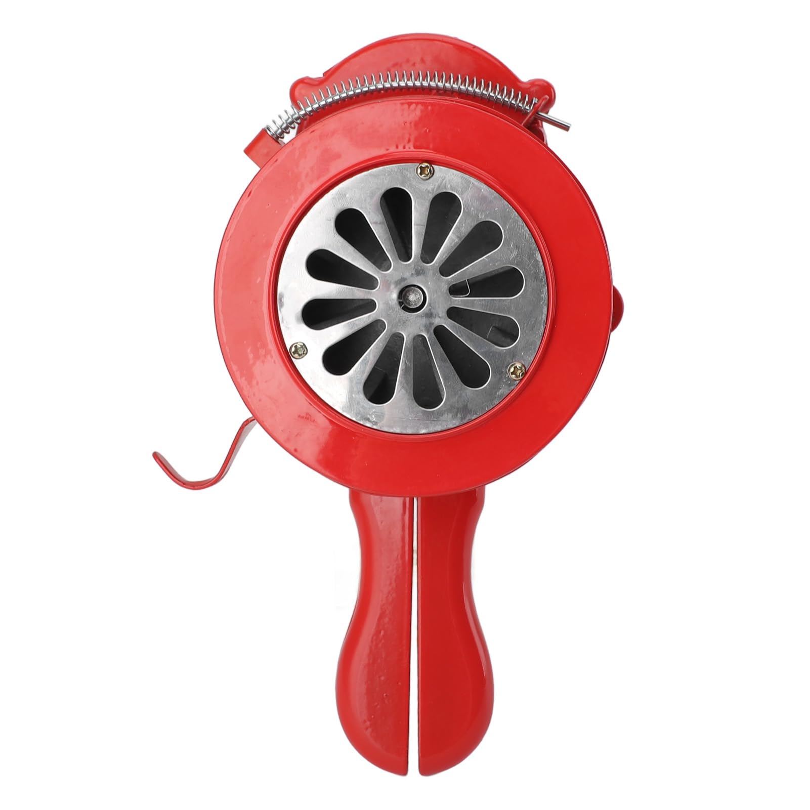 AUNMAS Sirena de Manivela Alarma Manual, Sirena de Seguridad de Emergencia de Aleación de Aluminio 110 DB, Sonido Ajustable, Cuerpo Impermeable, Alerta Portátil de Mano para Fábrica, Escuela, (Rojo)