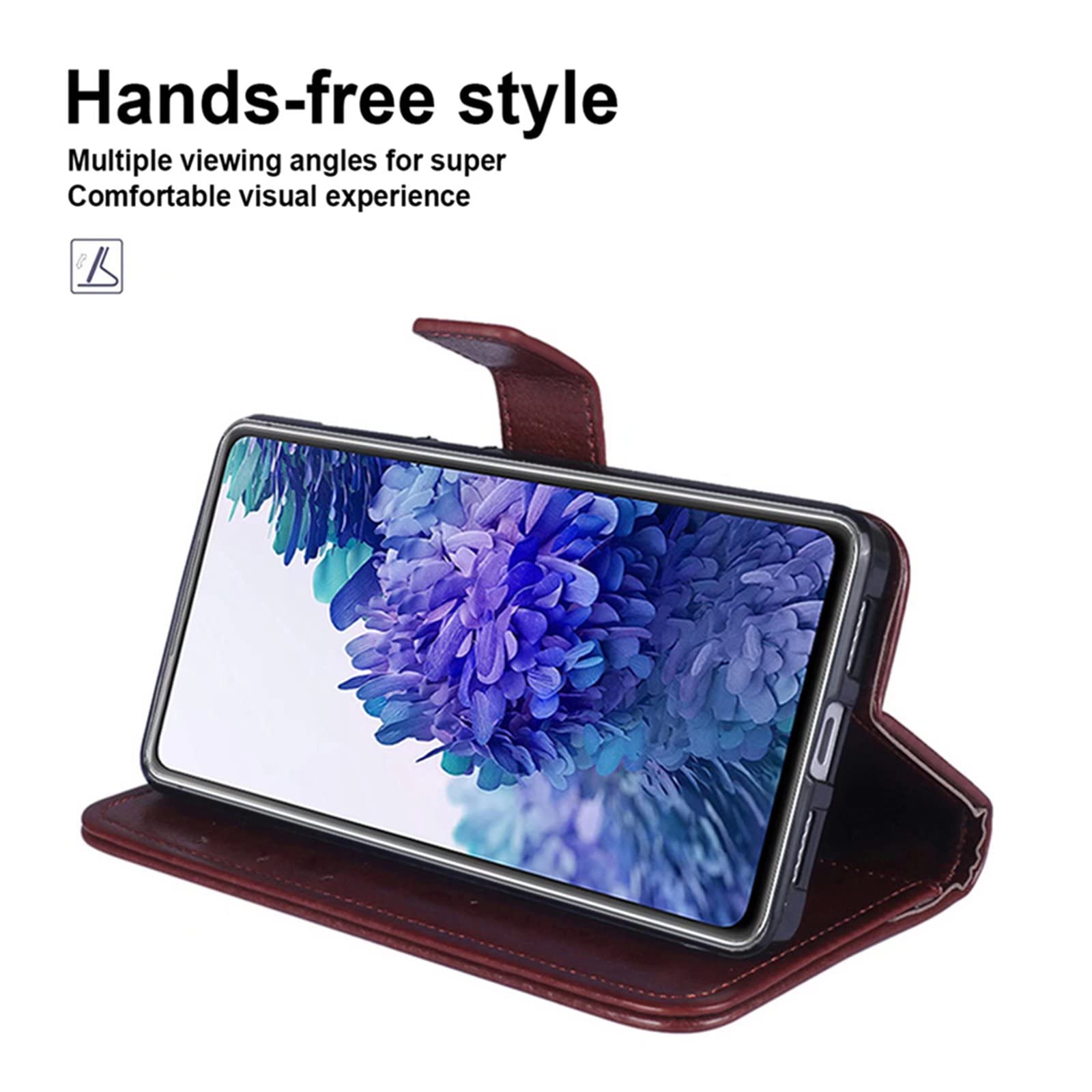 BellaCase Custodia a Portafoglio in Pelle Premium Blackview BV4900/4900 PRO [Slot per schede] [Cavalletto] [Fibbia Magnetica] Cover Blackview BV4900/4900 PRO Smartphone (Marrone
