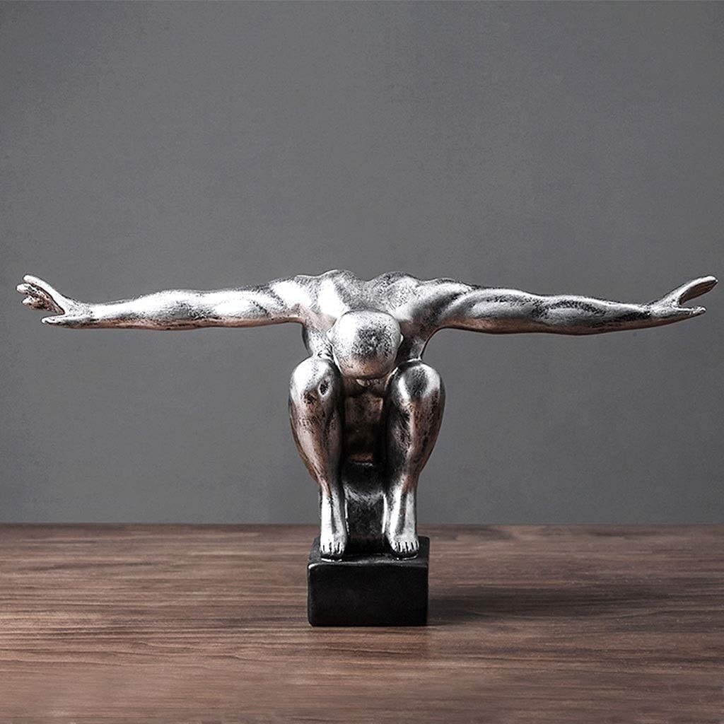 Sportowa figurka z żywicy z rozłożonymi ramionami do dekoracji domu, ogrodu i biura