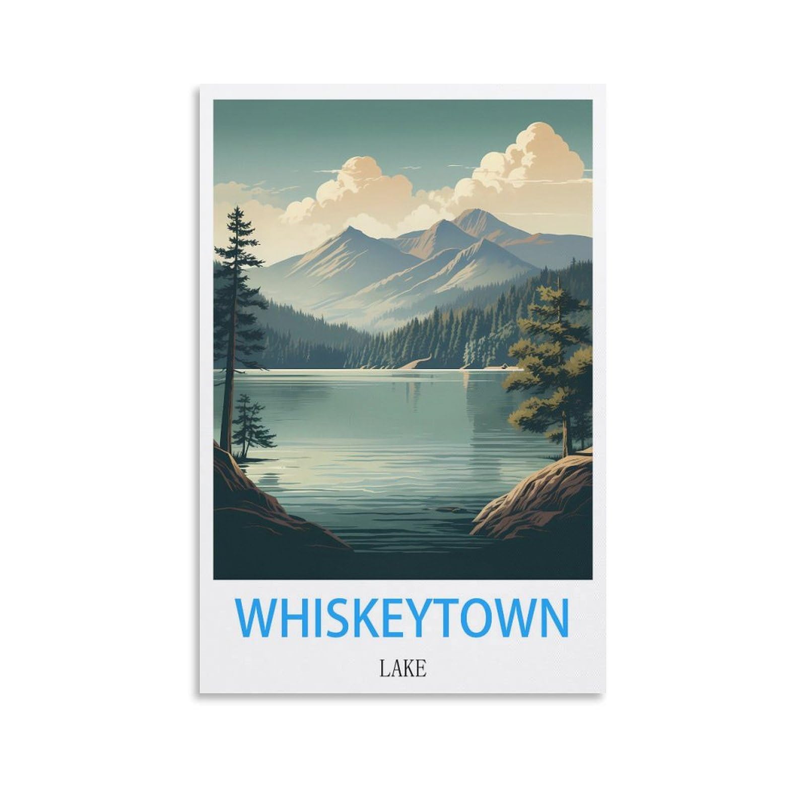 Vintage Metal Tin Signs Whiskeytown Lakes Metal Wall Art Bar Sign for Kitchen Pubs Coffee Metal Wall Decoration 30x30cm