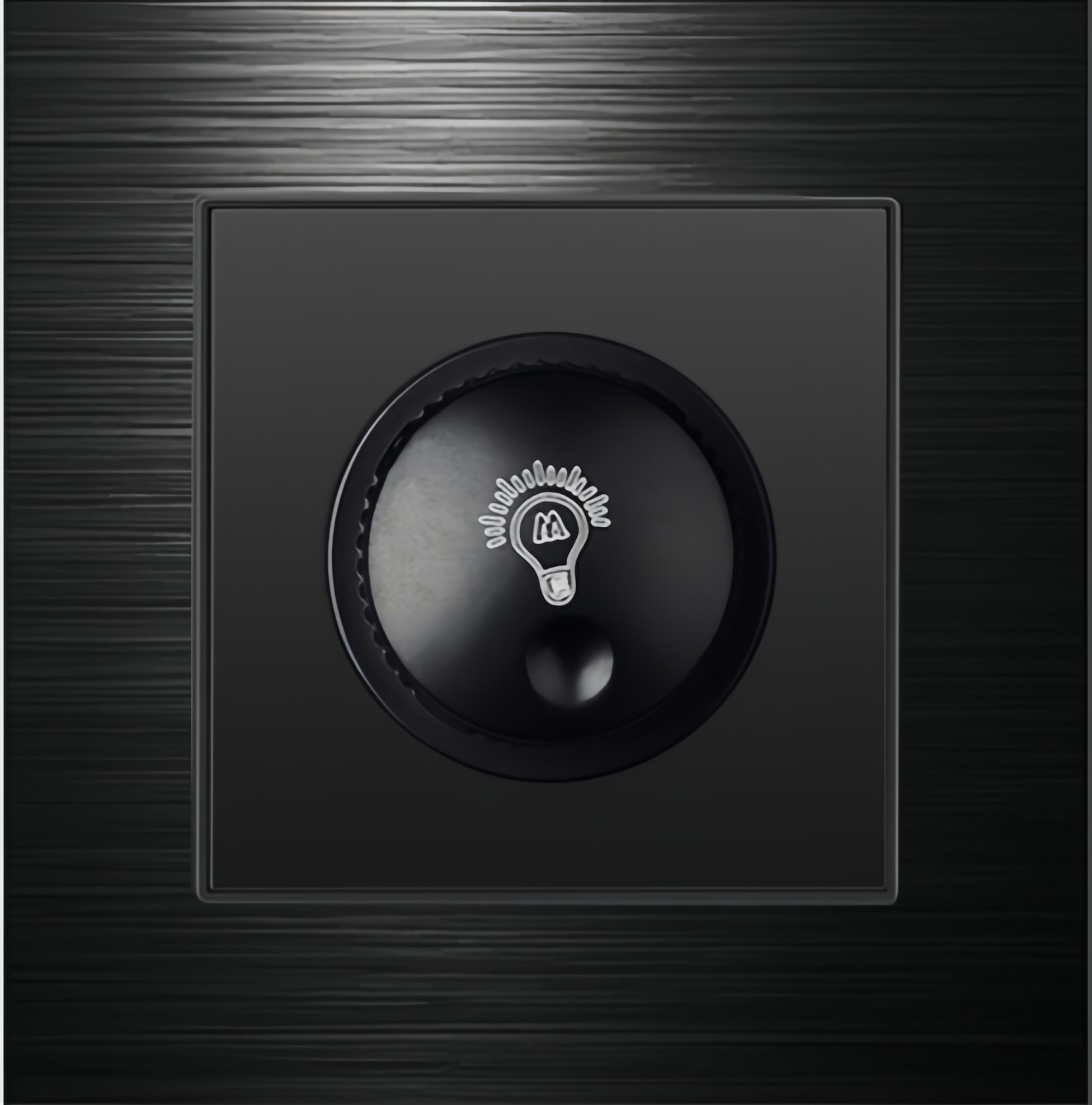 MEI JIA Light Dimmer light switch for wall,1/2/3/4 gang 2 way switch, Black Brushed aluminum alloy panel Modern Power switch, Type 86 electric switch 250V (Light Dimmer)