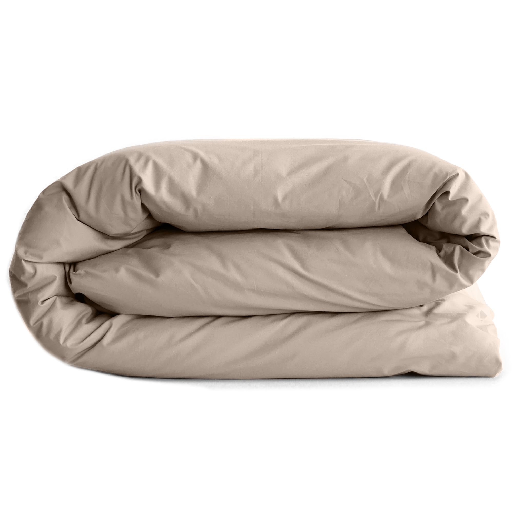 Linnea Housse de Couette uni 280x240 cm Percale de Coton MANOIR Beige Lin