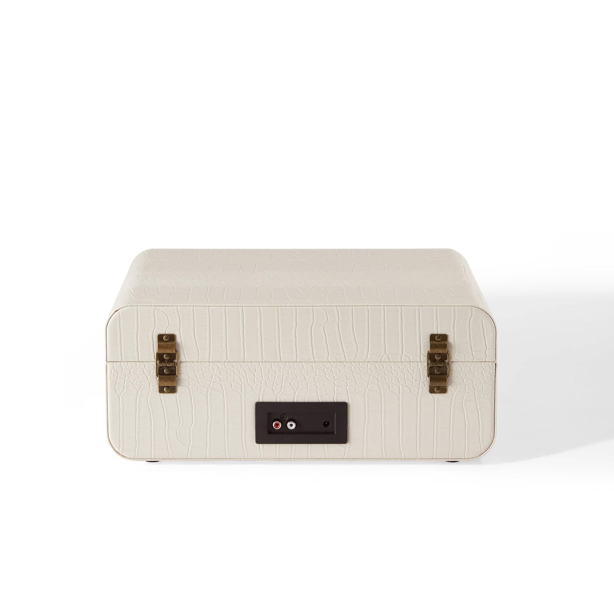 Crosley Mercury Giradischi Vinili con Bluetooth In/out - Giradischi Vintage Design - Lettore di Dischi a 3 Velocità - Per 7", 10" e 12" - Portatile con Custodia Integrata - Crema
