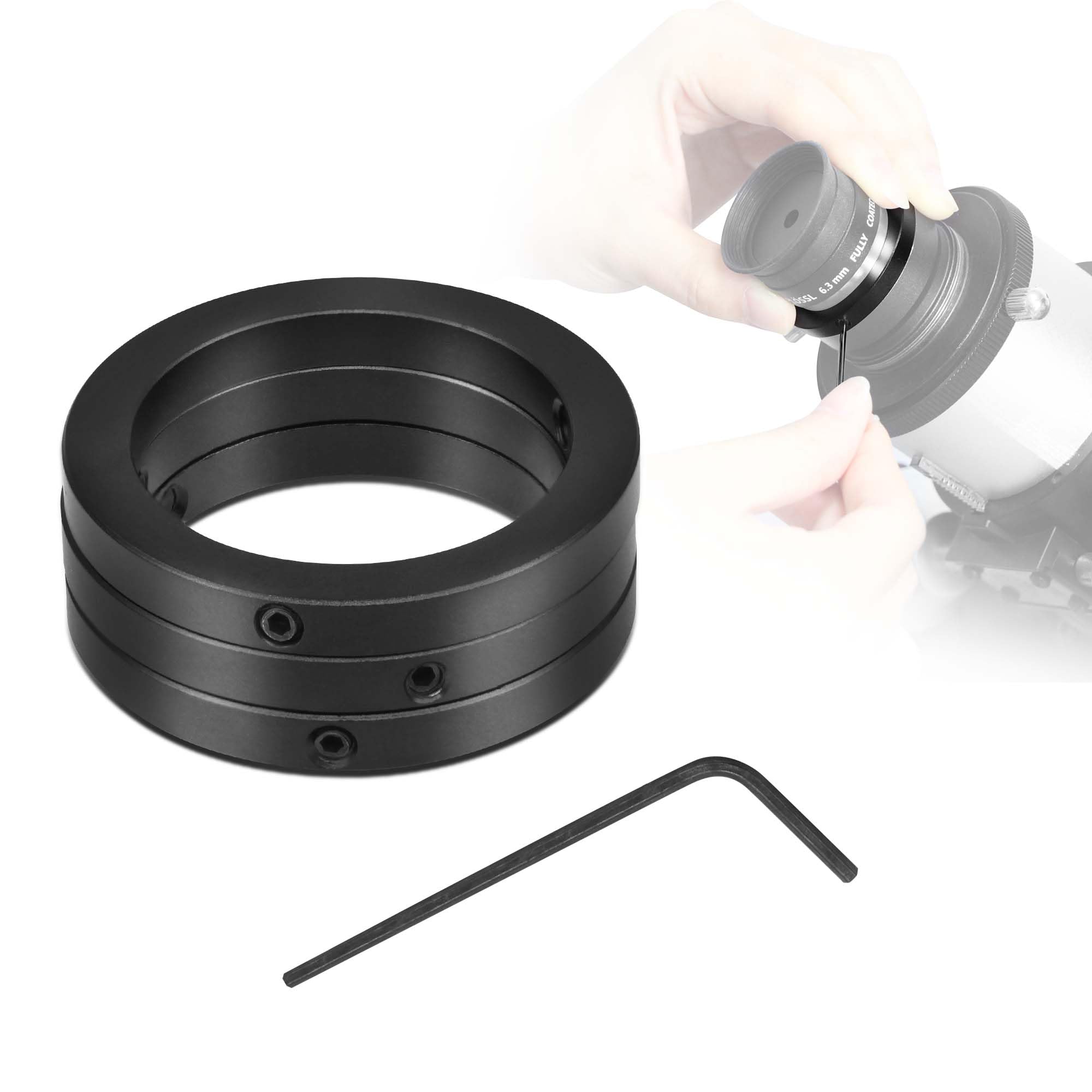 Astromania 1.25 Inch Telescope Eyepiece Parfocal Rings Set of Three - Aluminum Alloy Universal Eyepiece Rings - Telescope Accessories Eyepiece Kit for