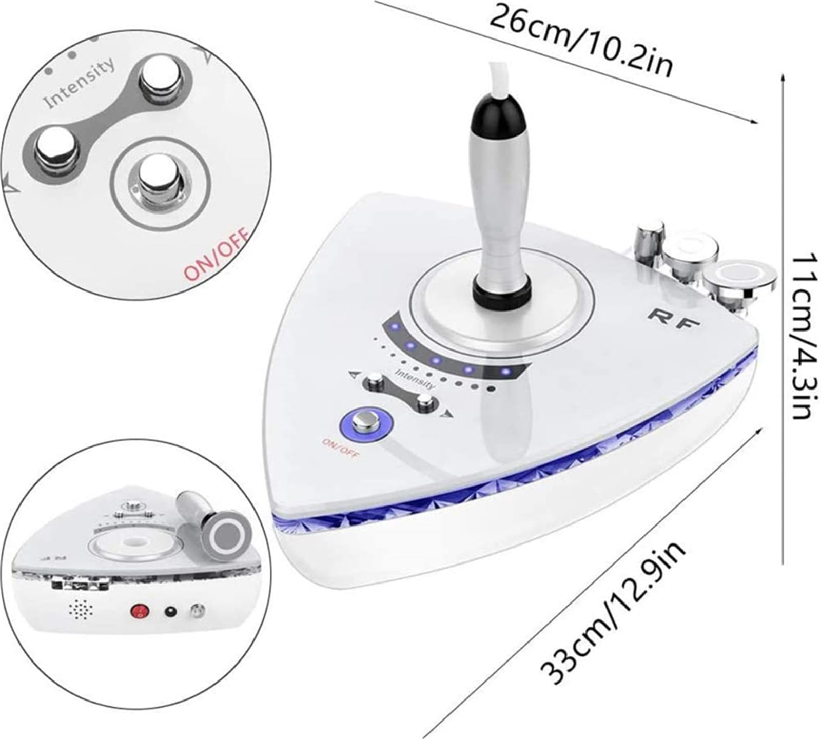Máquina facial RF 3 en 1, masajeador facial de radiofrecuencia para el rejuvenecimiento de la piel, eliminación de arrugas, máquina de belleza facial para el cuidado de la piel