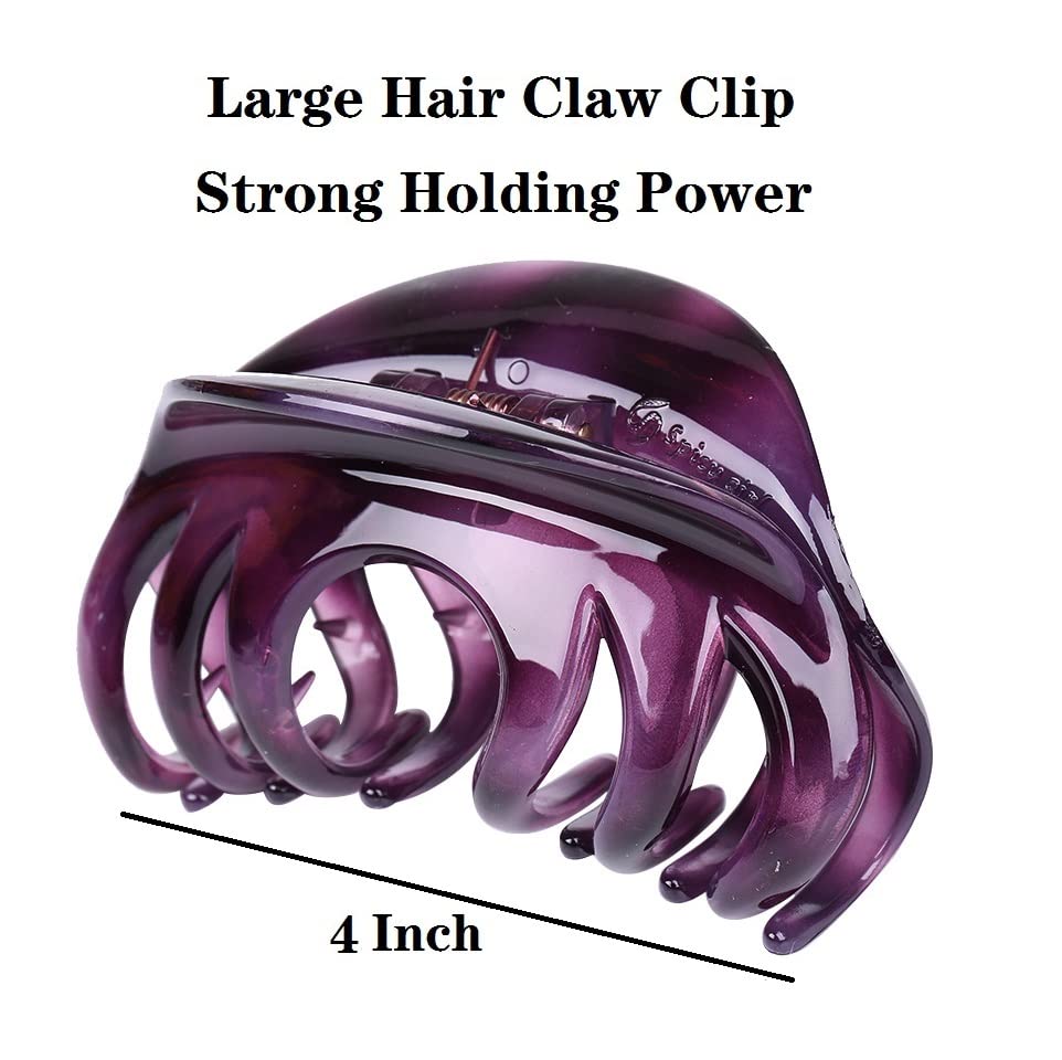4" Large Hair Claw Clip - Strong Hold for Thick Hair