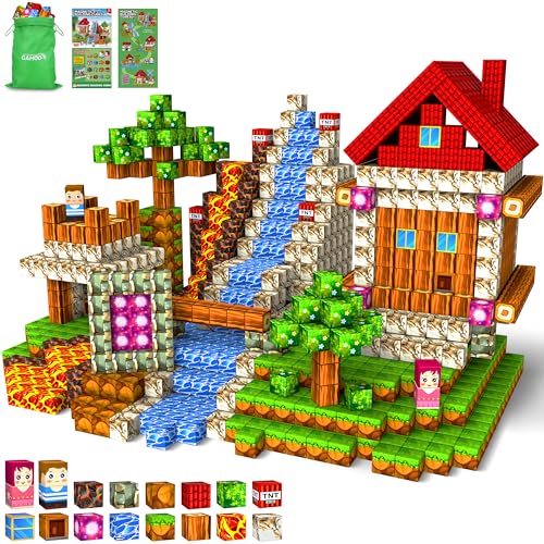 Image of GaHoo 220PCS Magnetic Blocks, Forest Magnetic Building Cubes for Kids