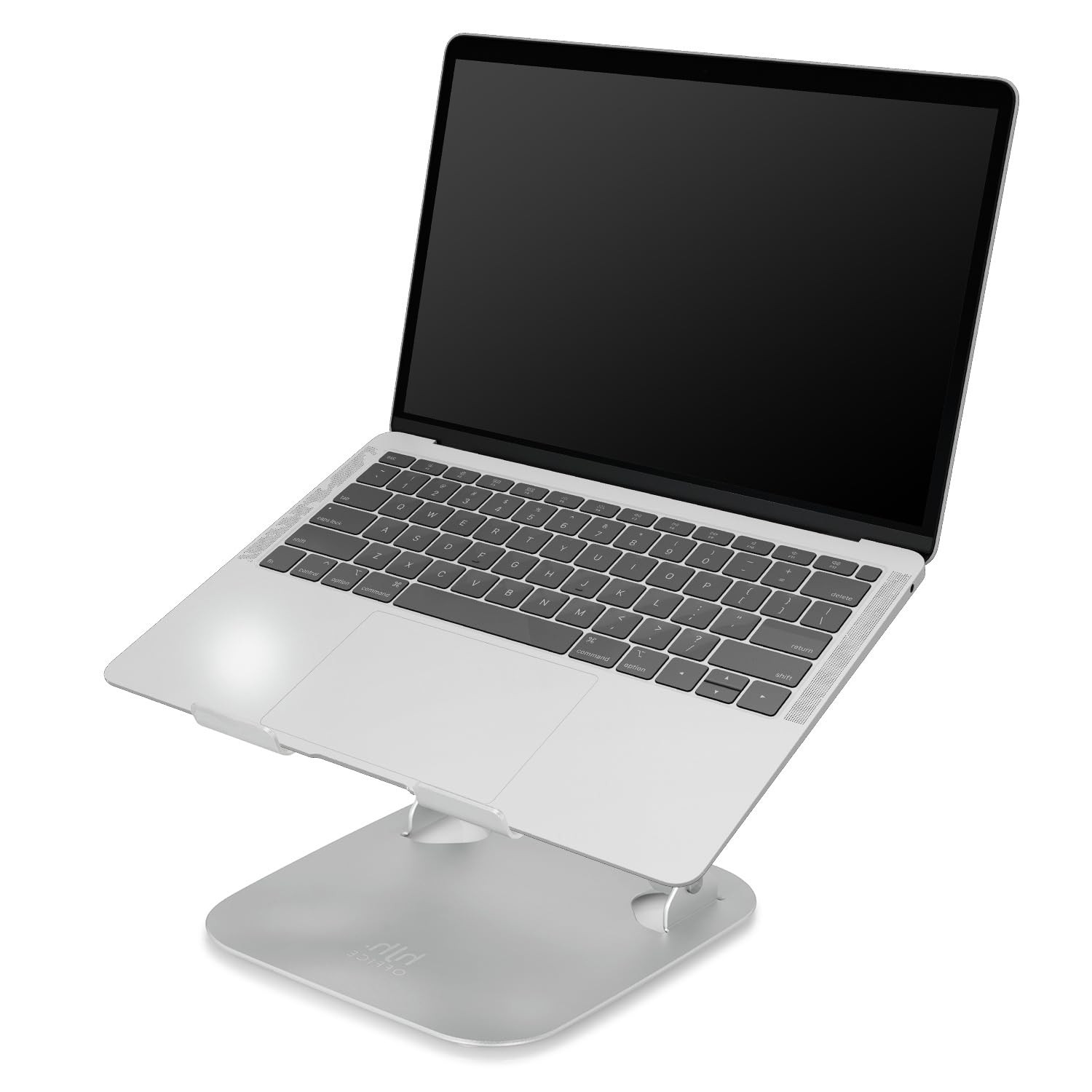 HJH Office Supporto per laptop da 10-17,3 pollici, in alluminio, altezza e angolazione regolabili, ergonomico, colore: argento 830100