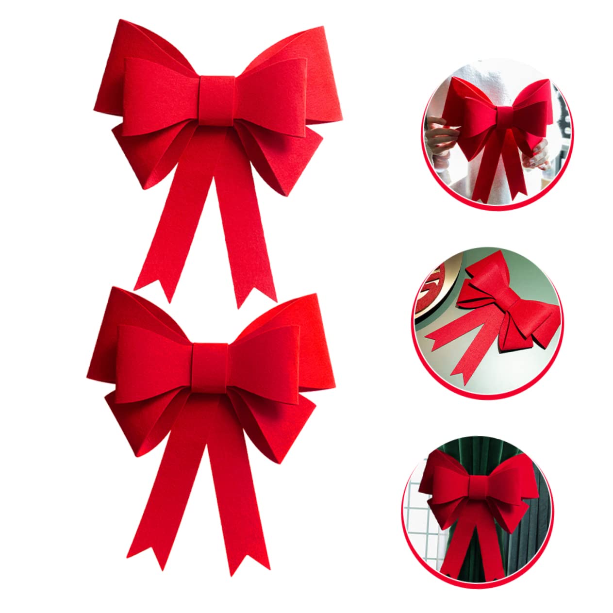 Cabilock 5 Sätze Schleifen Riemen Rote Fliege Verschluss Für Weihnachtsvorhänge Weihnachtsgirlande Weihnachtskränze Im Freien Weihnachtsschleife Hochzeitsdekoration Papier 2 Stück * 5