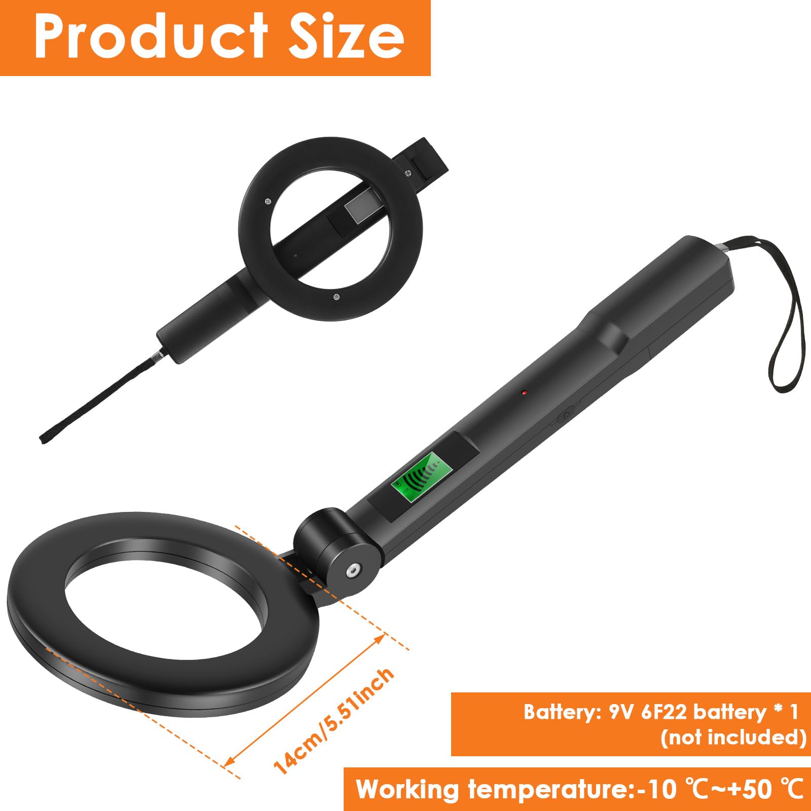 Metal Detector, Foldable Gold Detector, LCD Display Metal Detecting Tool with 3 Modes, Handheld Gold Scanner for Adults Kids for Outdoor Coin Gold Metal