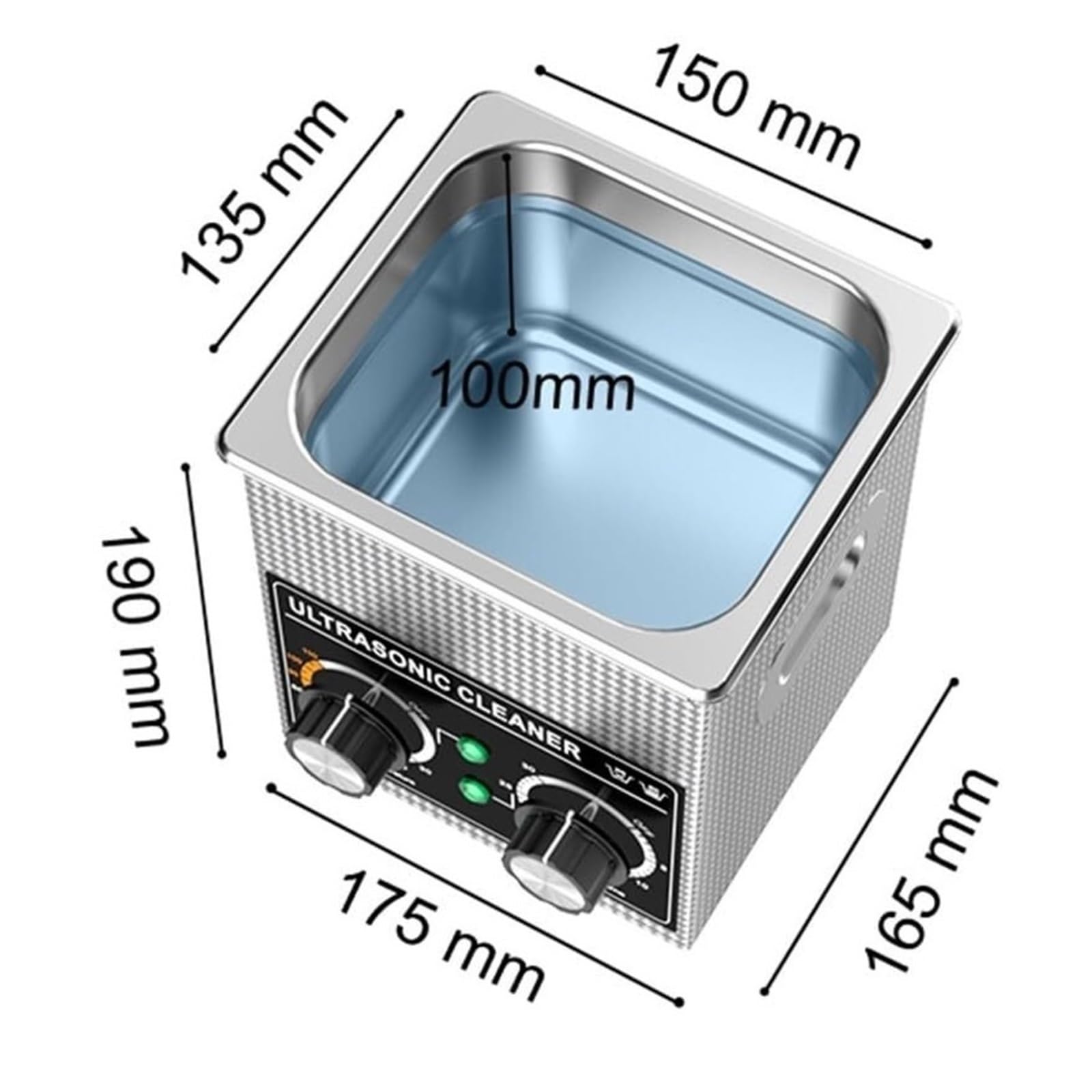 Limpiador de joyas, Limpiador Ultrasónico Portátil, 60W/120W, 2L, Con 2 Transductores, Perilla Calefactora De 40kHz, Joyería, Collar, Gafas, Cepillo Para Reloj, Limpieza,para retenedores