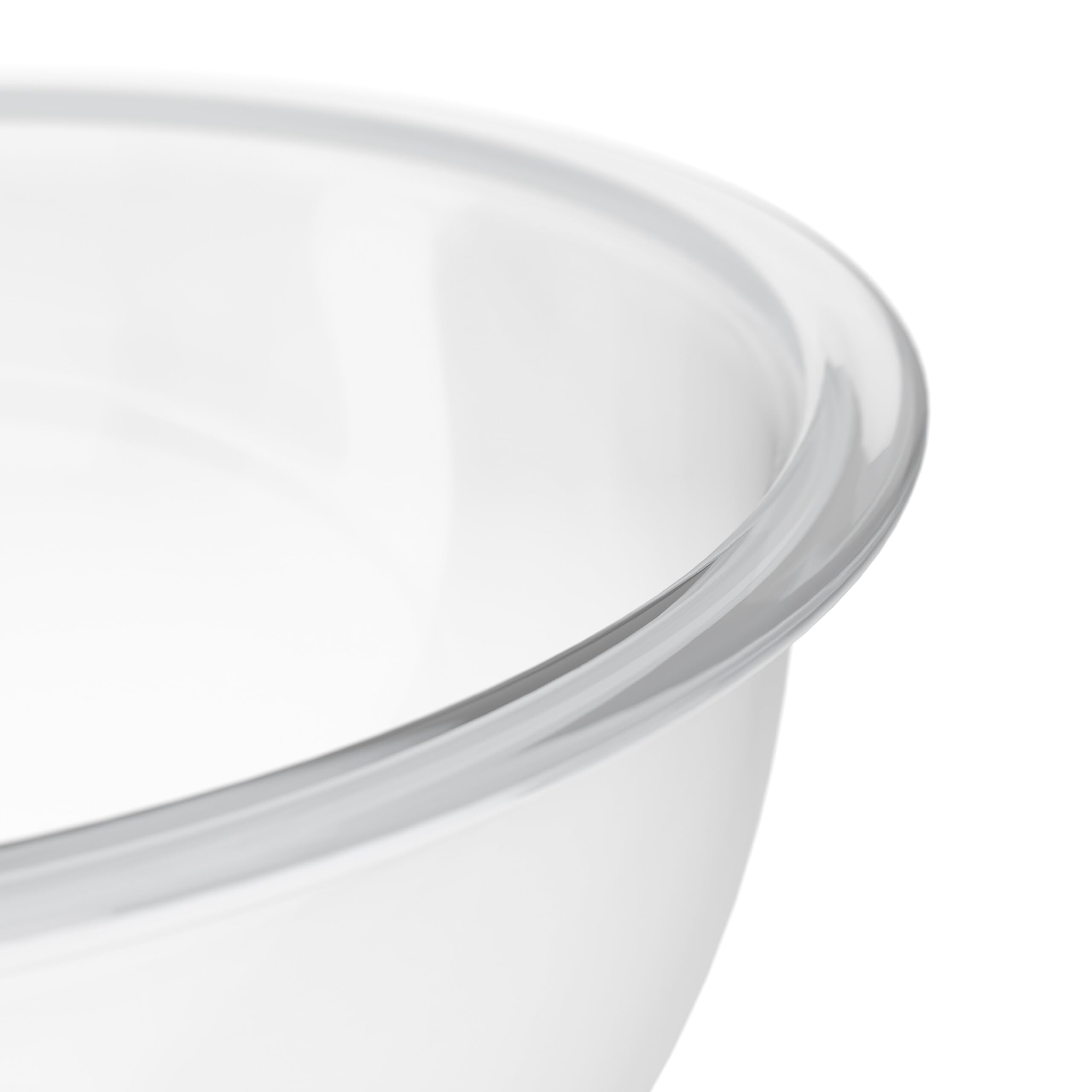 Relaxdays Set da 2 Ciotole in Vetro per Insalata, Scodelle Rotonde da Cucina, Insalatiere da 2,4 Litri, Trasparenti