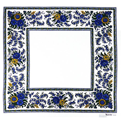 Foulard blanc carré Avignon anti-courants d'air léger format 60x60 cm