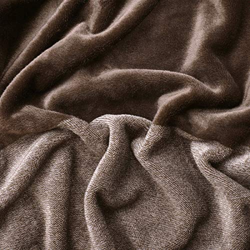 Image of Story@Home Flannel Light Weight Super Soft luxory Throw Blanket for the Bed Cozy Plush Polyster Solid Warm Fleece Couch Gradient Blanket for All Season, 90 inchx78 inch - 1 Pc, Brown