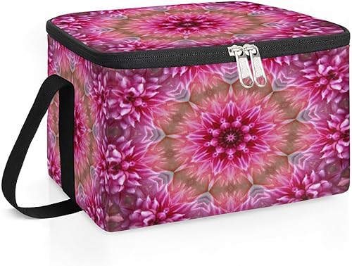 Miniatura 2 de QsirBC Bolsa de almuerzo aislada con diseño abstracto de mandala para mujeres, reutilizable, bolsa de comida cuadrada para adultos y hombres,