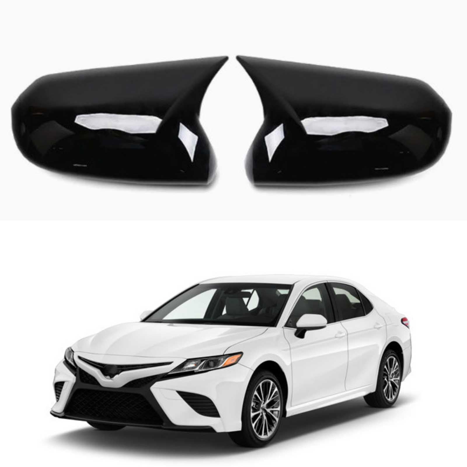 PAPEP Door Mirror Cover Caps for Toyota Camry 2018-2021, Left Right Side Wing Rearview Mirror Cover Lid 2 Pieces Exterior Styling Accessory,Glossy black
