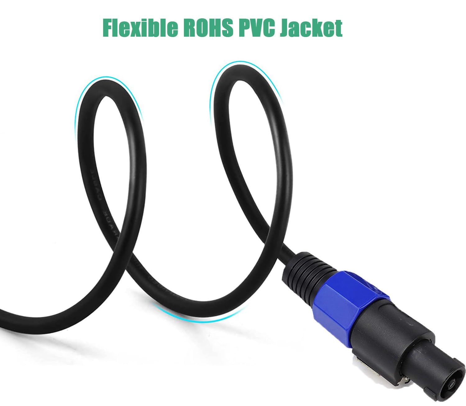 HeyTones Professional 12 Gauge 75 Feet Speakon to Speakon Cables - 12AWG 75ft DJ/PA SpeakON Cords AMP Audio Wires - 2 Pack