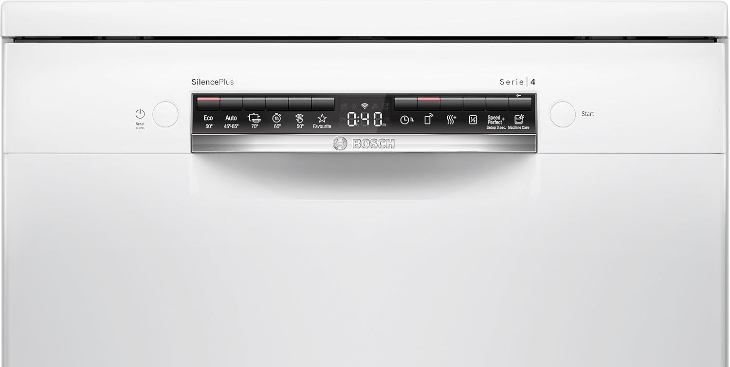 Bosch Elettrodomestici, Serie 4, Lavastoviglie da libera installazione, 60 cm, Bianco, SMS4HMW06E Bosch Elettrodomestici, Serie 4, Lavastoviglie da libera installazione, 60 cm, Bianco, SMS4HMW06E