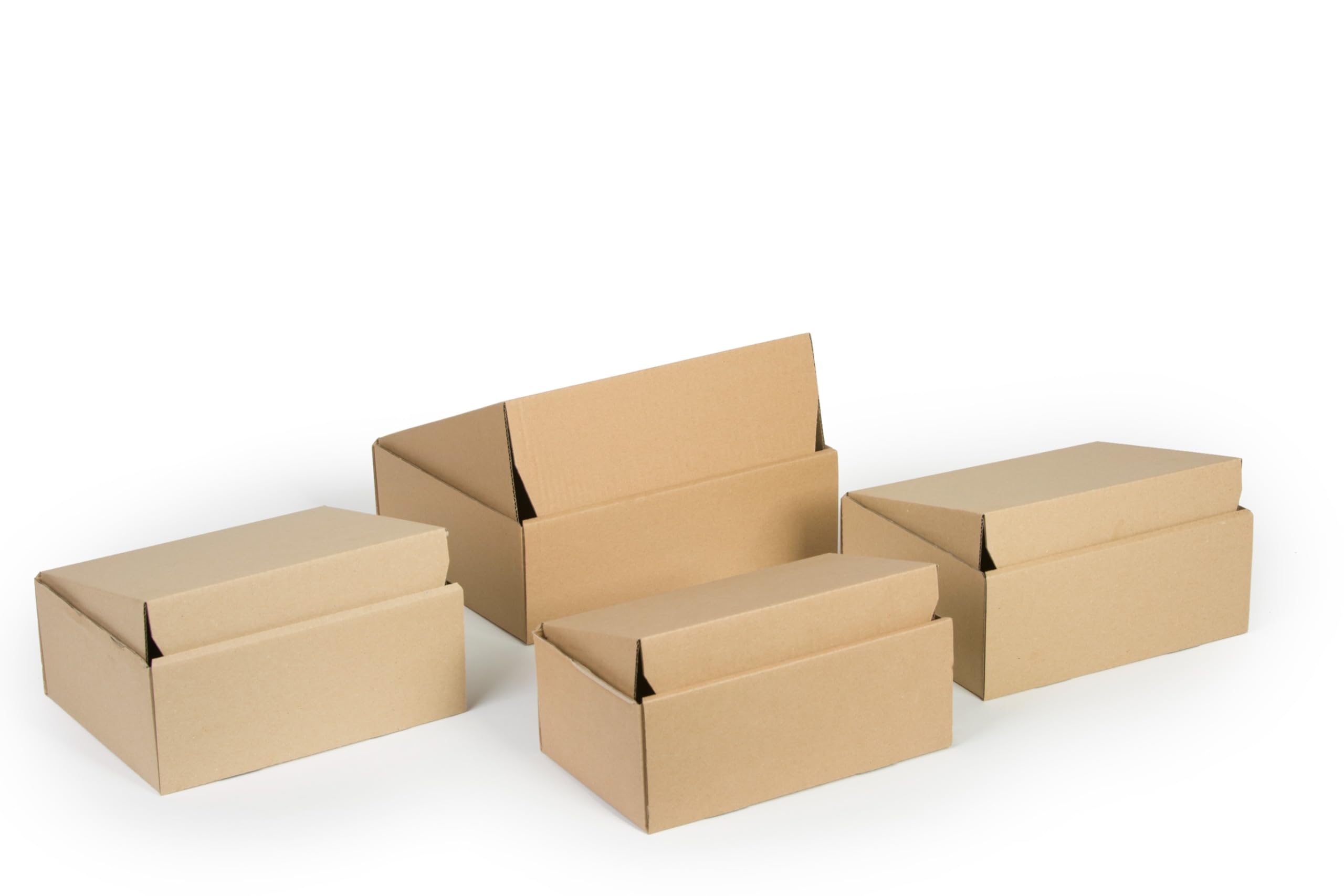 150 Stück Klappdeckelkarton 200x150x100 mm Innenmass Kleiderbox 1-Wellig 400G Wellpappe Braun NEU