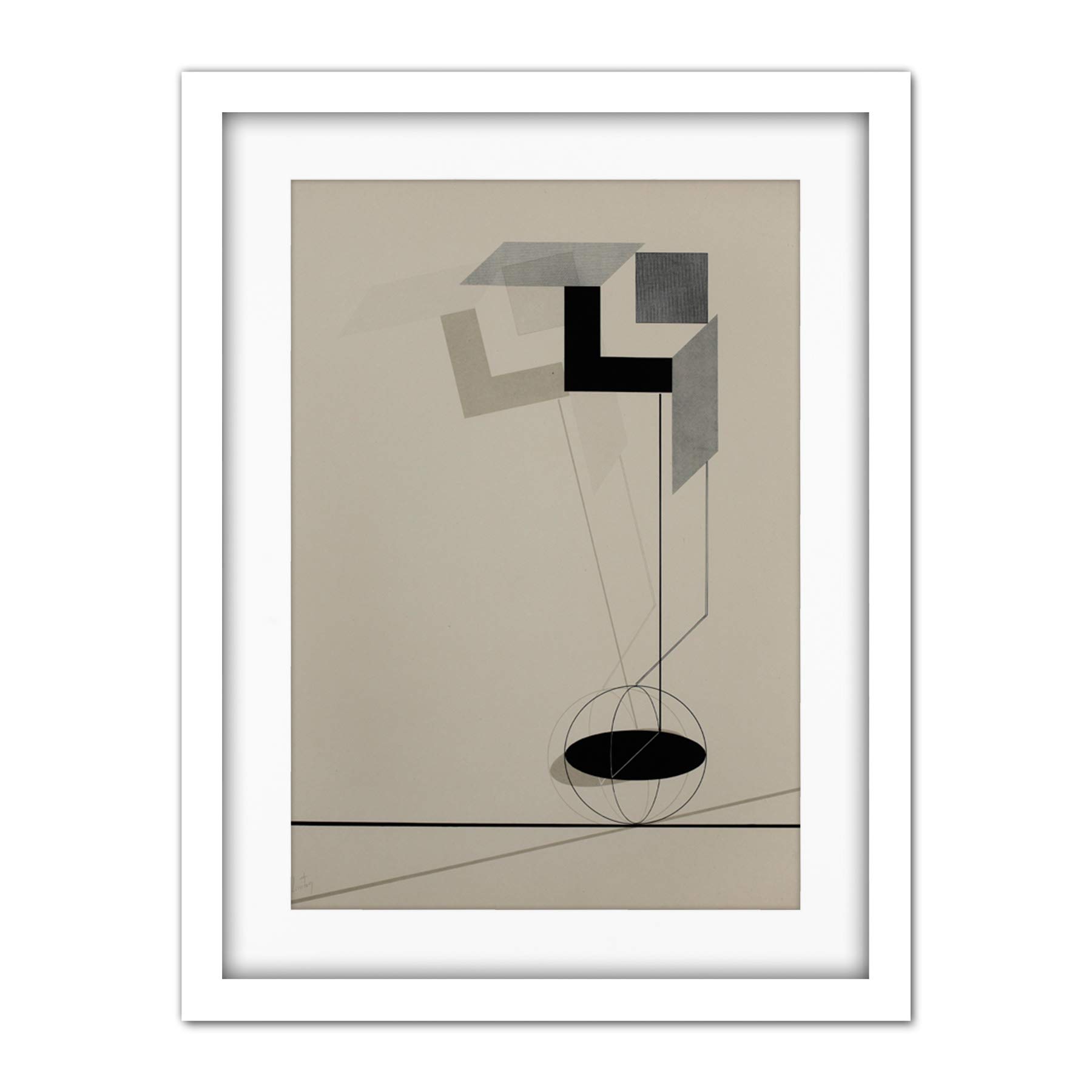 Wee Blue Coo Lazar El Lissitzky Kestnermappe Proun Rob Artwork Framed Wall Art Print 18X24 Inch