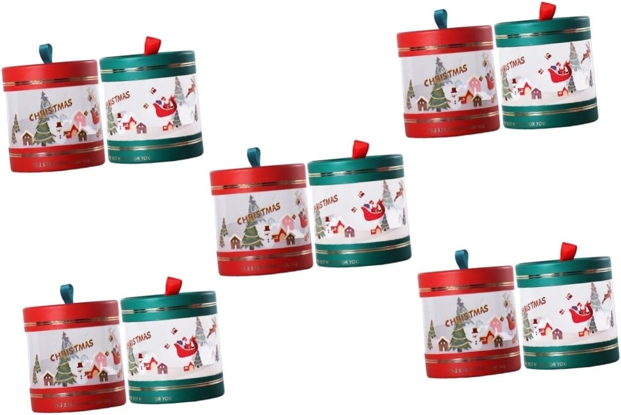 Scatola regalo di Natale, scatole regalo, 10 pezzi Scatole for caramelle natalizie Astuccio for caramelle Scatole for dolcetti natalizi Decorazioni natalizie a LED Contenitore for caramelle natalizie
