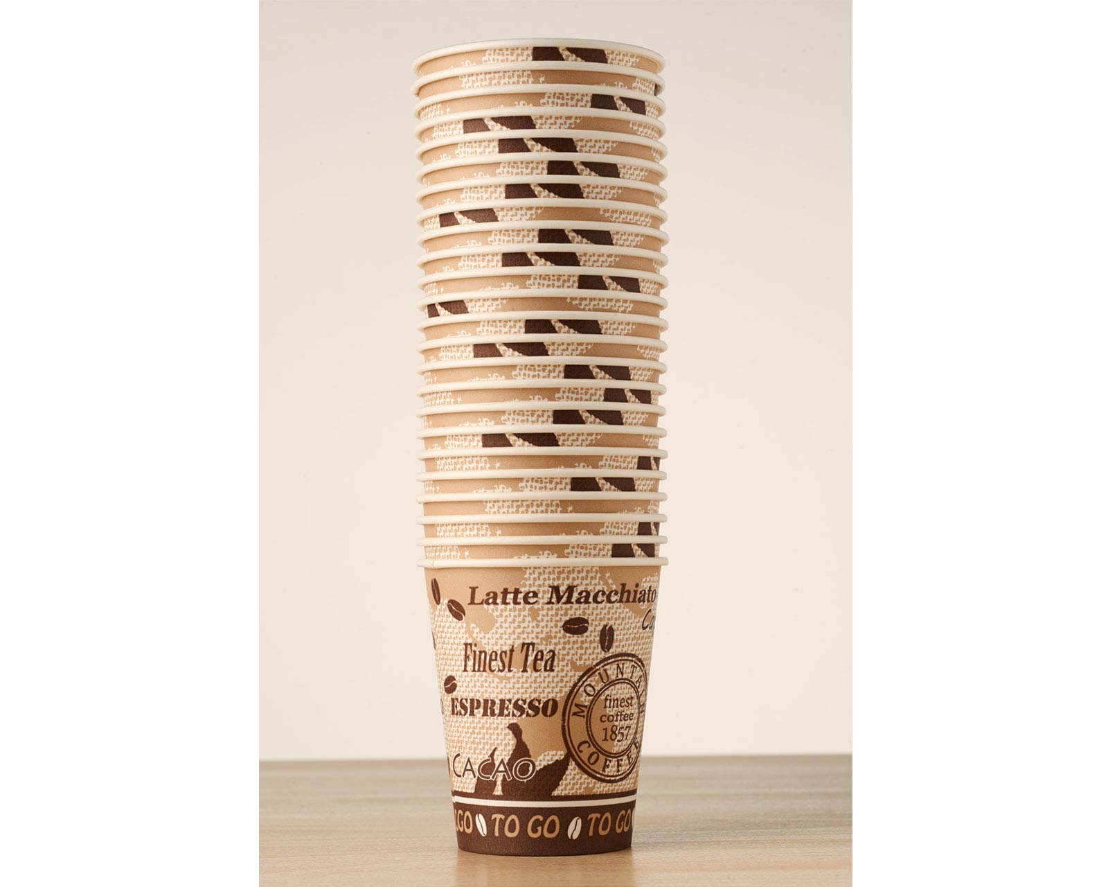 1000 x kubki do kawy, papierowe kubki do kawy na wynos, pojemność 180 ml, piękny wygląd