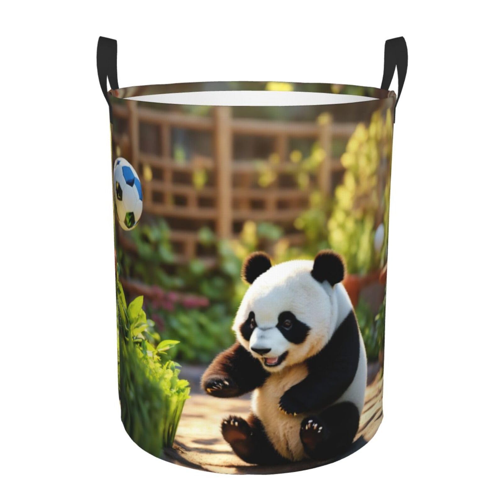 Panier à linge haut au motif panda avec grand volume de rangement