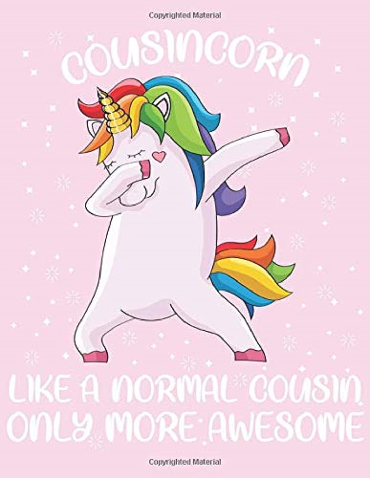 Cousin Gifts: cousin journal with lined and blank pages for writing and drawing, unicorn cousin book for girls | cousincorn