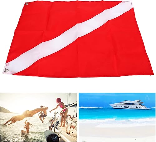 Miniatura 5 de Banderas de buceo, bandera internacional de buceo de pesca submarina roja y blanca, bandera alfa de color brillante, bandera de buceo para barco,