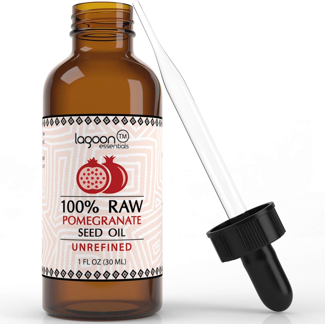 100% PURE Pomegranate Seed Oil Cold Pressed Unrefined. For Skin, Hair, Nails, Acne, Wrinkles, Psoriasis, Eczema and much more. Lagoon Essentials (1 FL OZ)