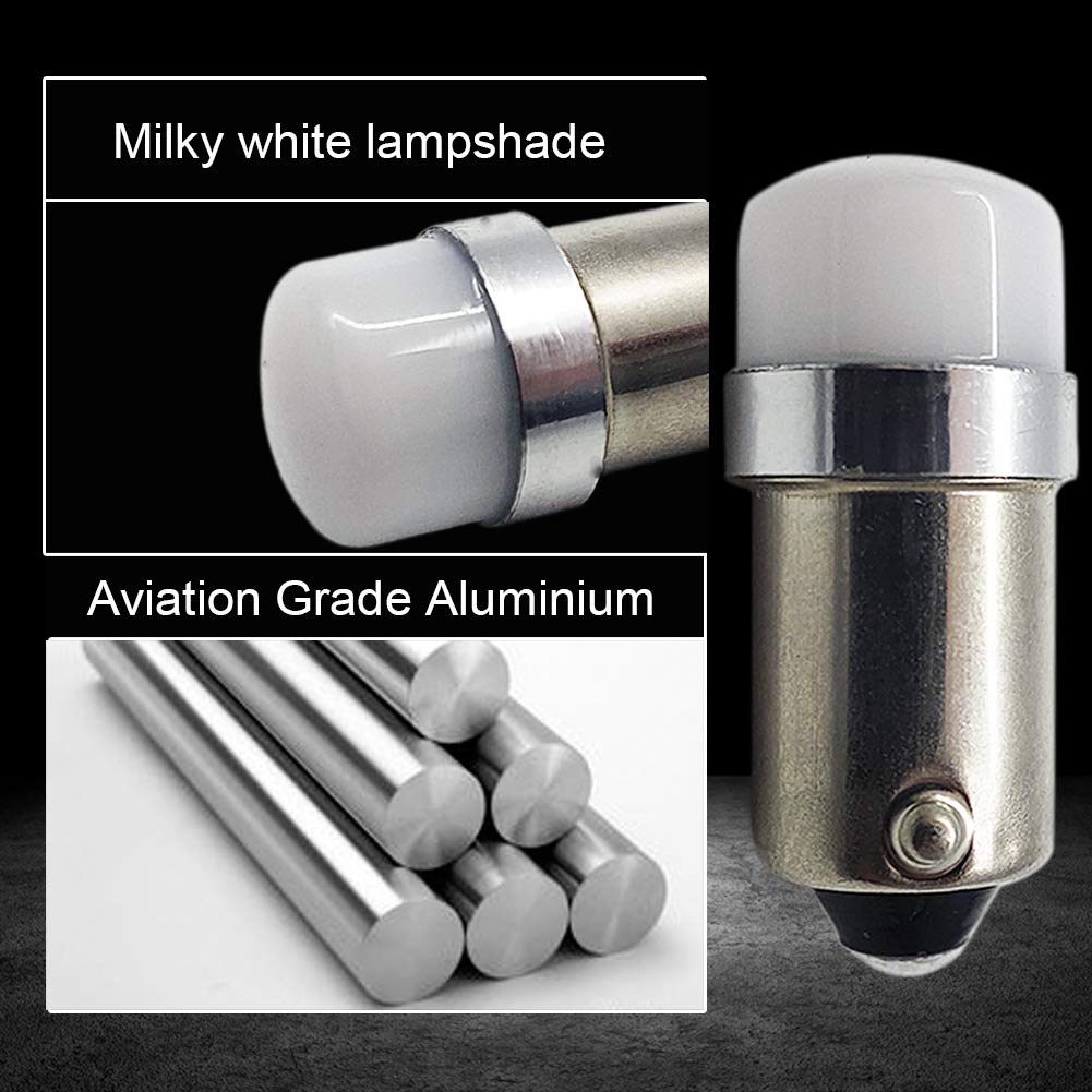 Ruiandsion Lot de 10 ampoules LED BA9S 6-30 V 6 000 K Blanc 1895 1891 53 57 LED pour éclairage intérieur de voiture, éclairage de plaque d'immatriculation, plafonnier, lumières de carte