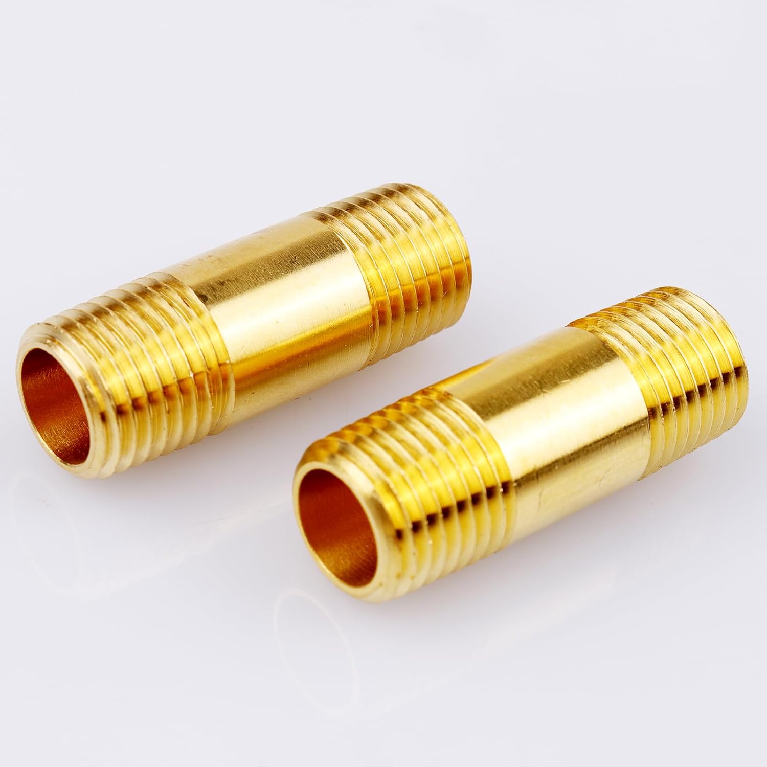1/4" Brass Nipple Pipe Fittings,1/4" NPT x 1/4" NPT Male Thread Extender Straight Connector, 1-1/2" Length 1200psi (2 Pack)