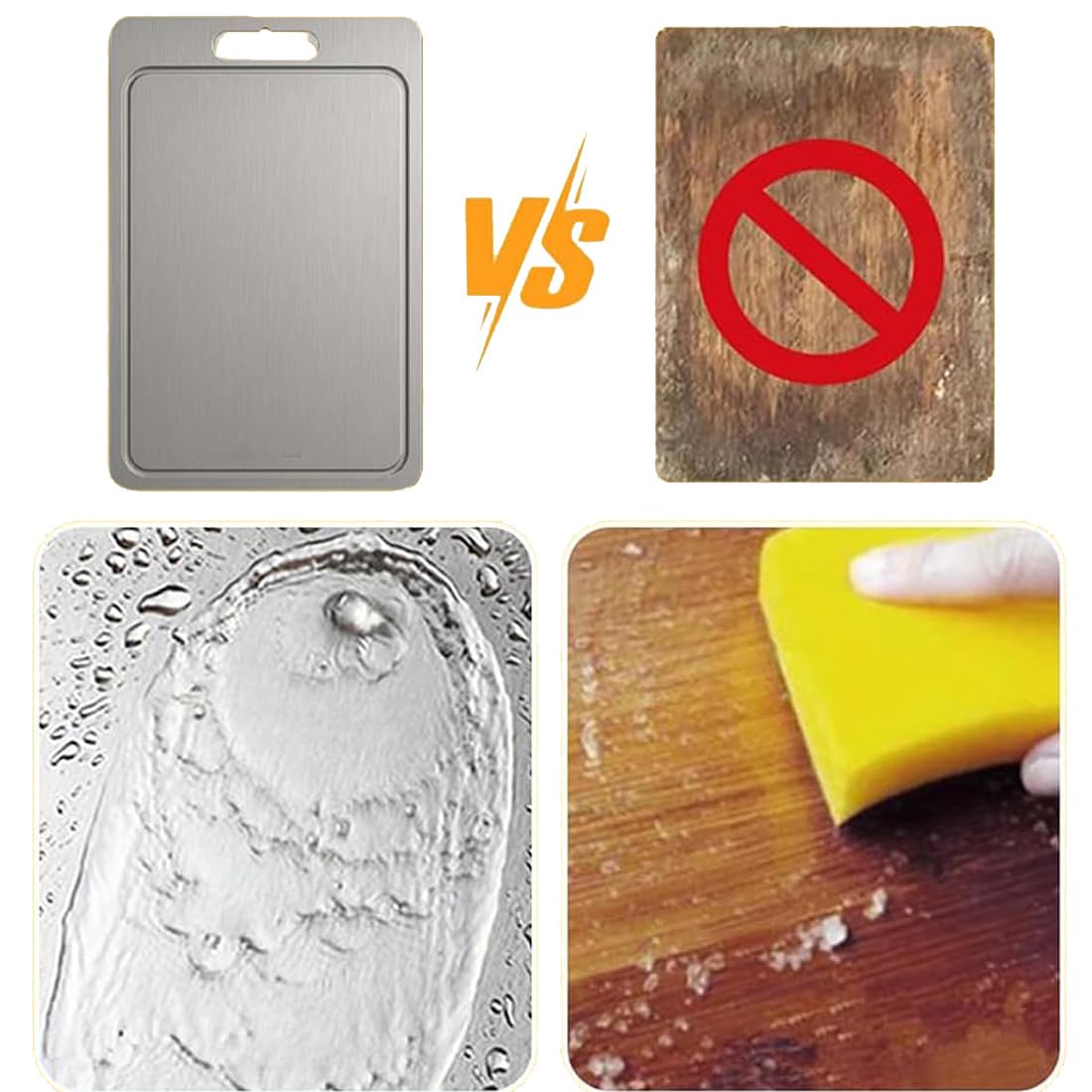 100%-Titan-Schneidebrett 2.0 Mit Ablaufrinne,2026 New Titan Chopping Board,100% Pure Titanium Cutting Board,Langlebig und Leicht zu Reinigen Dishwasher Für Fleisch,Obst,Gemüse (S+M+L,3)