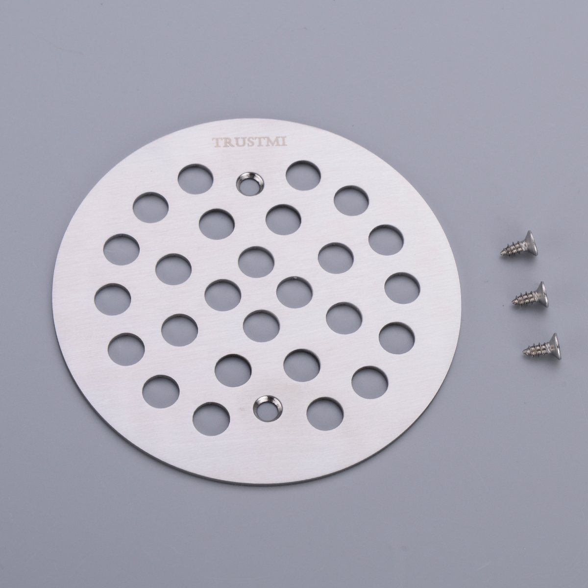 DEOKXZ 4-1/4 Inch Round Shower Drain Cover - Screw-in Type, Brushed Nickel, 304 Stainless Steel - View #8