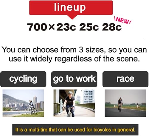 Miniatura 4 de GORIX Neumático de bicicleta de carretera 700 × 23 C o 700 × 25 C o 700 × 28 C (Gtoair)