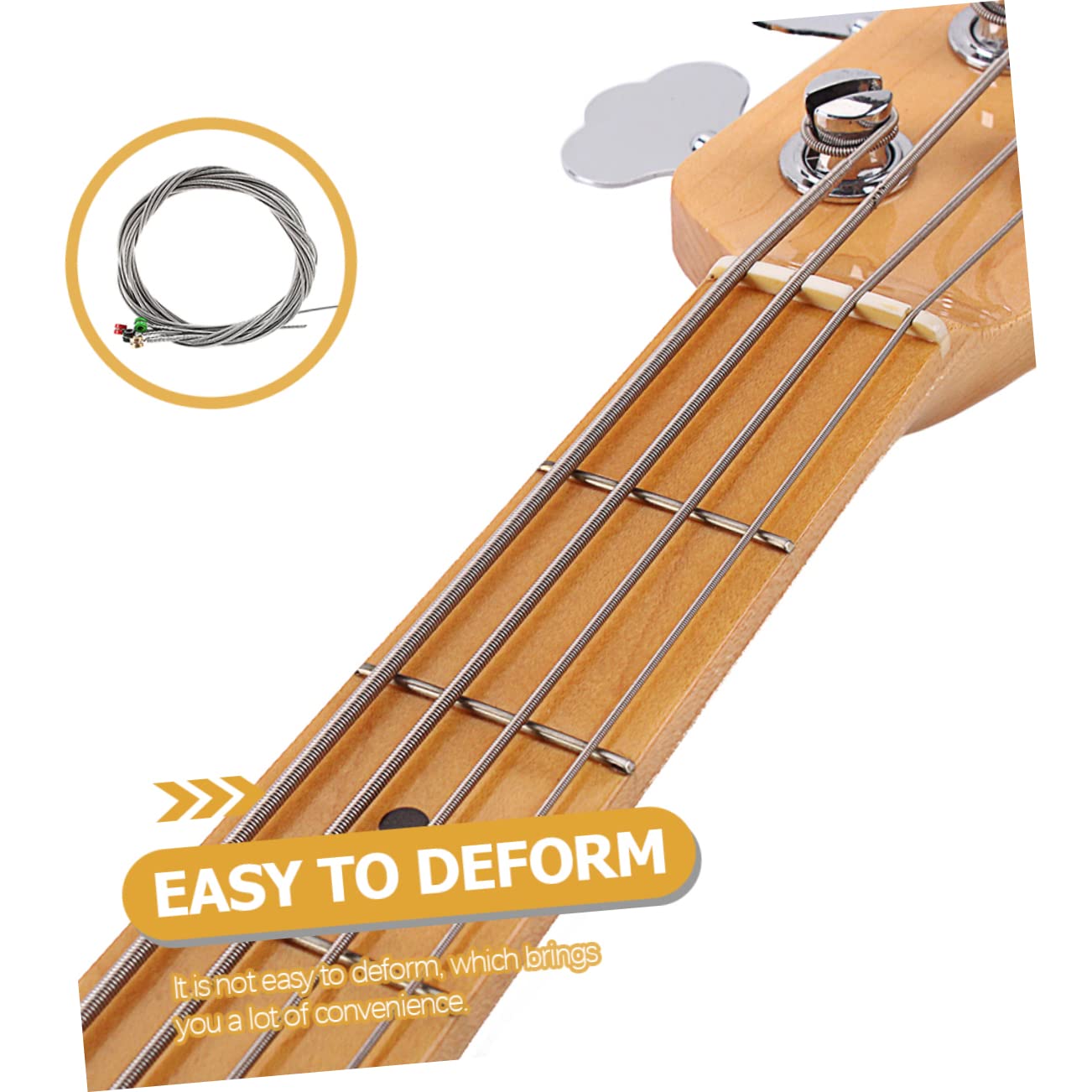 HEMOTON 4 Set corda strumento gitarre accessori per chitarra accessorio per chitarra accessori per banjo accessori per strumenti filo musicale Acciaio inossidabile Silver