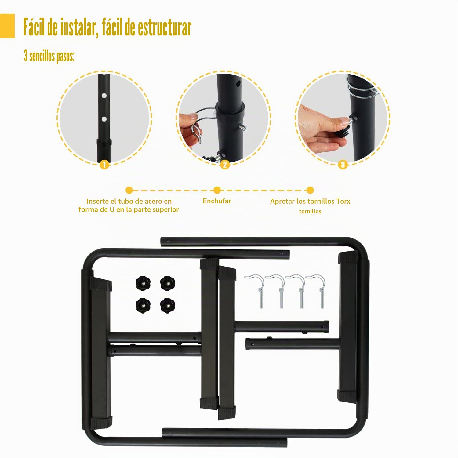 POWER GUIDANCE Barras Paralelas para Entrenamiento Ajustable para Calistenia, Gimnasia, Fitness 62 * 52* (77-98) cm