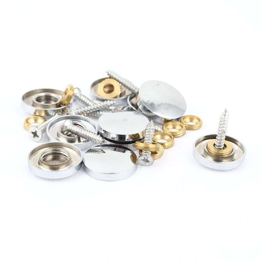 Aexit 10 Pcs quality Parts Fitting Parts Metal 22mm Diameter Screw Cap Mirror Nails Decoration Lid Model:17as139qo574