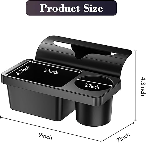Miniatura 7 de Organizador de almacenamiento de ventana de automóvil, soporte para tazas de agua de 2.7 pulgadas para puerta lateral del automóvil, organizador