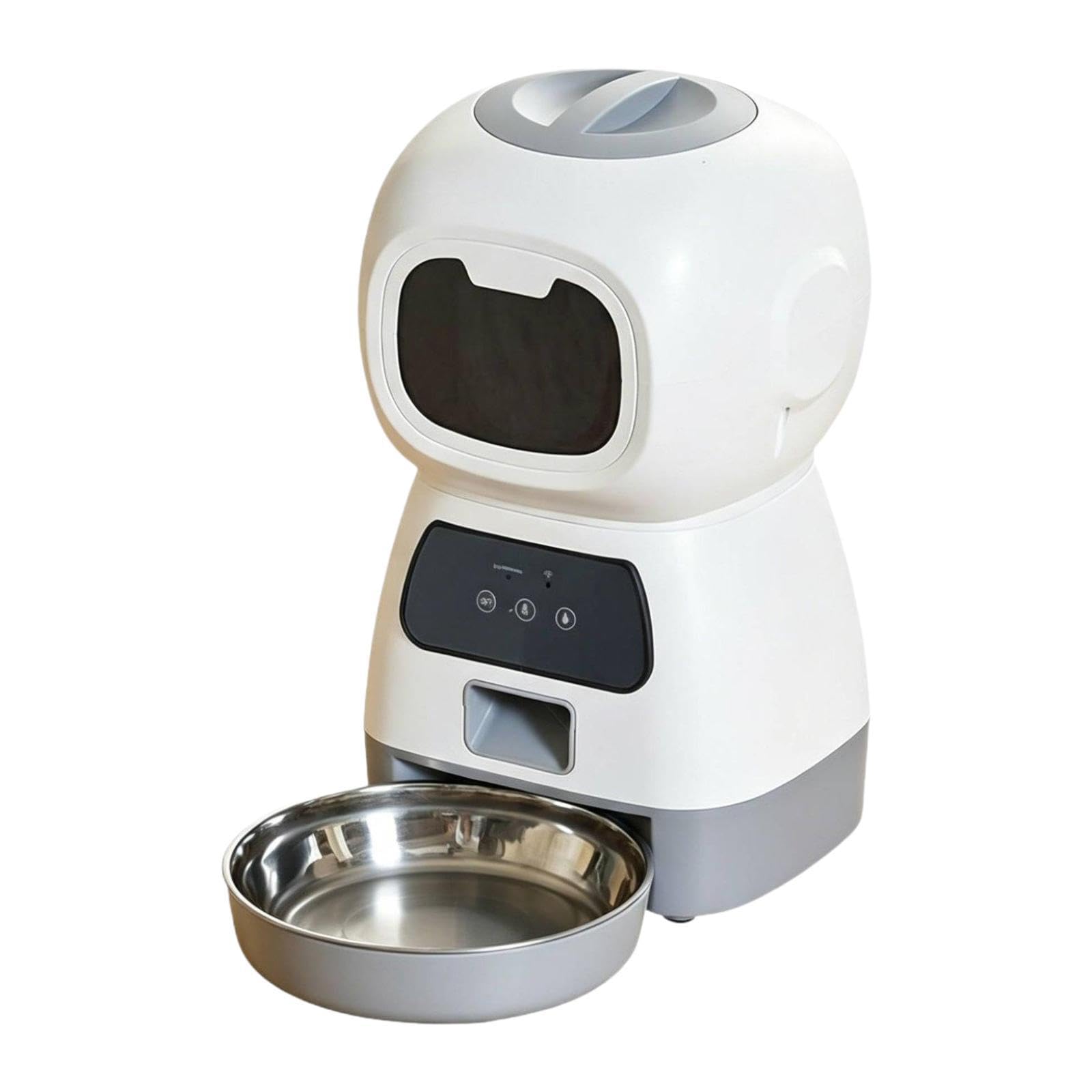 Distributore Automatico di Cibo per Animali Domestici, 4 Pasti, Grande capacità, Bianco, per Piccoli Animali E Cuccioli