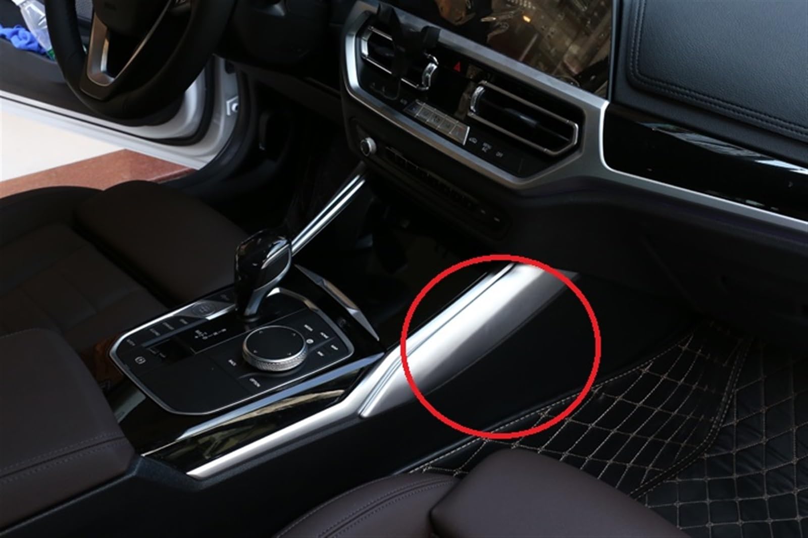Komponenten 2 Stück ABS Chrom Seitendekorationsstreifen Für Die Mittelkonsole Des Autos Für BMW 3er G20 G28 325li 2019–2021 Auto Zubehör(Silver)