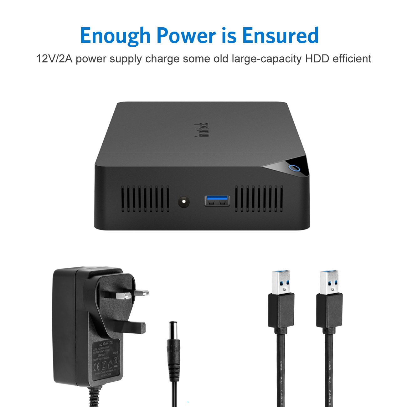Inateck 3.5 Hard Drive Enclosure, Tools Free HDD Enclosure, Support UASP, with 12V/2A Power